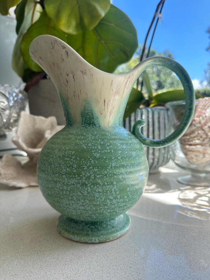 Art Deco Crown Devon Mottled Glaze Pitcher / Vase / Ewer Made in