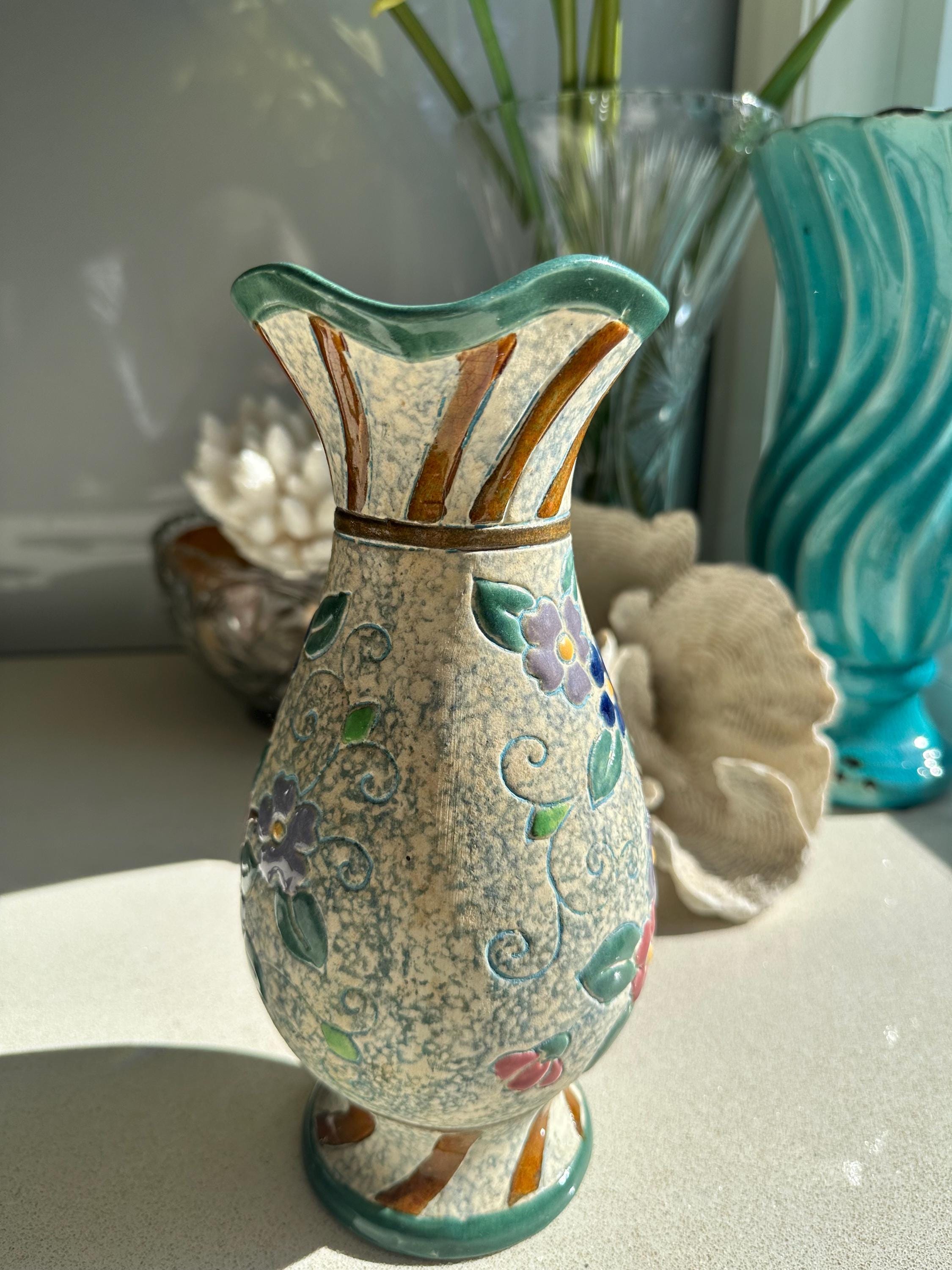 ヴィンテージの日本製花瓶（ピッチャー）｜マジョリカ焼き 1940～60