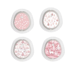 Pretty Pink Christmas Dexcom G7 Stickers | Dexcom Stickers | Diabetes Stickers | Type 1 Diabetes | CGM Sticker | Xmas