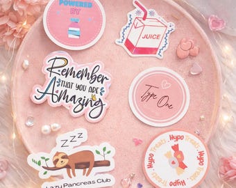 Type One Diabetes Stickers | Type 1 Diabetes | Diabetes Stickers | Hypo Treats | Insulin Stickers | Diaversary