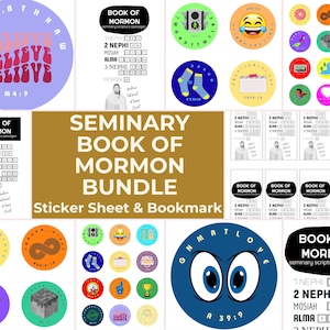 Seminary Book of Mormon Bundle - Doctrinal Mastery Sticker Sheet & Bookmark | Digital Download | LDS Seminary