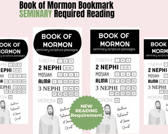 Seminary Scripture Passages Bookmark for Book of Mormon 2024 |  | Digital Download