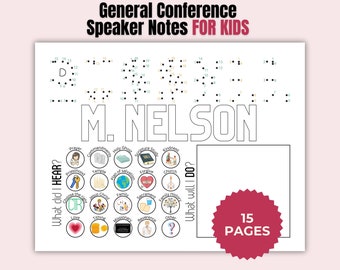 General Conference Speaker Notes for kids | LDS First Presidency and Quorum of the Twelve | Dot to Dot and Dot Marker | Digital Download