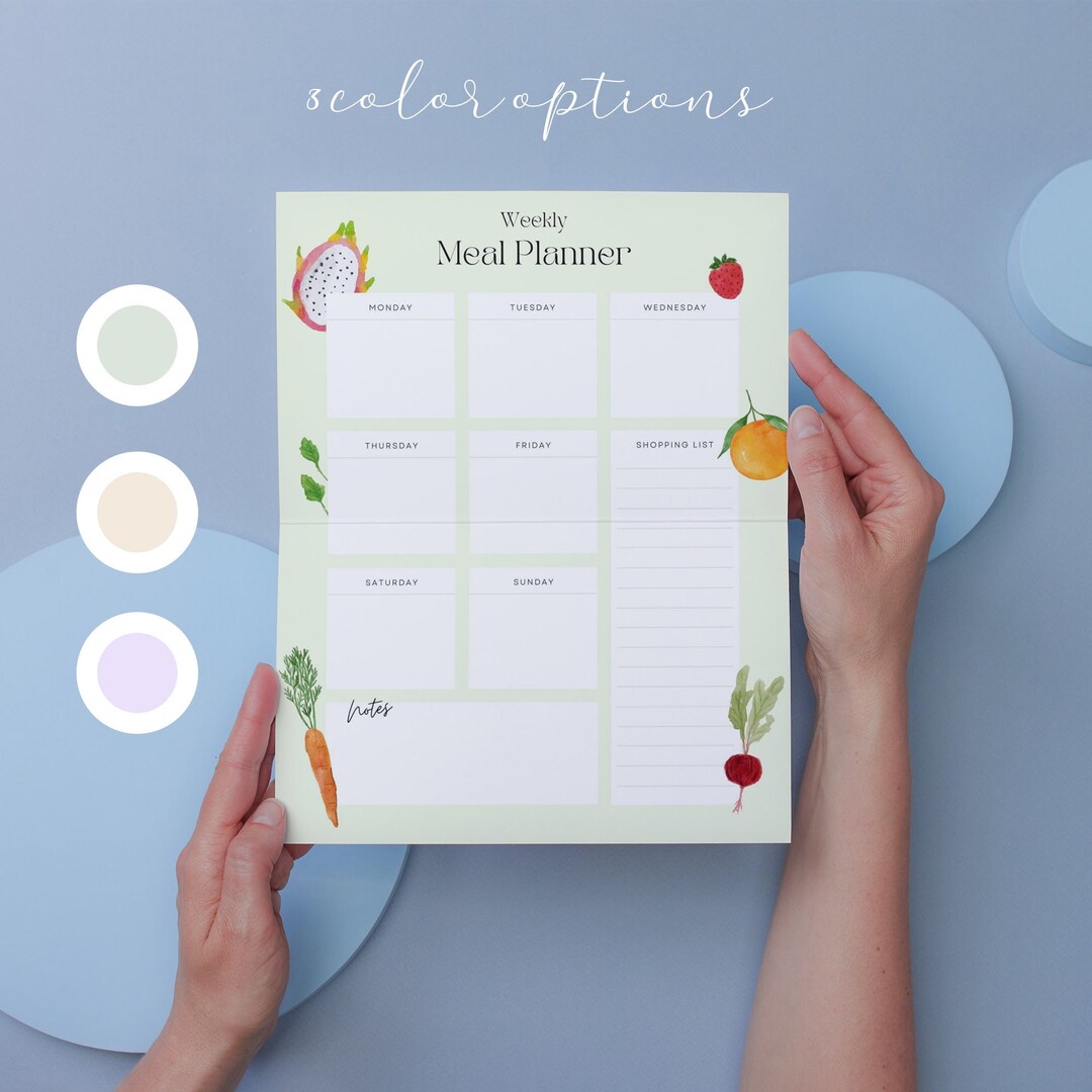Modern Minimalist Weekly Meal Planner Printable (digital Download) - Etsy