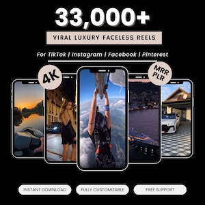 Ponad 33 000 luksusowych filmów z bezosobowymi, bogatymi filmami lifestylowymi na Instagram, TikTok i YouTube, MRR + PLR