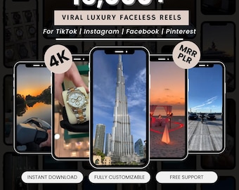 15.000+ Luxus Rollen Bündel Faceless Rich Lifestyle Videos für Instagram, TikTok & YouTube, MRR, PLR
