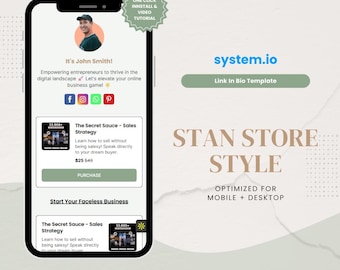 Sage Systeme.io Link in Bio Template, Stan-Store Style Funnel, Digitales Marketing (Digitaler Download)