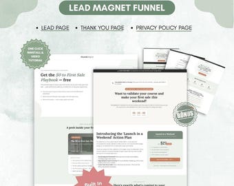 Systeme.io Blei Magnet Funnel Template, Opt-In & Freebie Seite für Coaches, Verkäufer digitaler Produkte