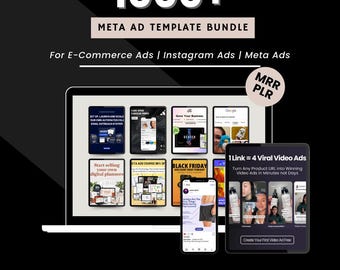 1000+ ultimative Canva Ad Templates Bundle für Facebook & Instagram | Shop forme CRO Checkliste | PLR + MR