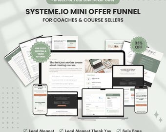 Systeme.io Mini Off-Gebot Funnel Template: Opt-In, Sales Page, Low Ticket (Digitaler Download)