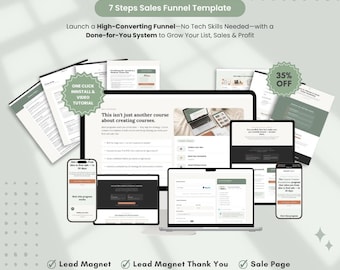 Systeme.io Sales Funnel Template Grün, DFY Digitale Produkt Funnels für Coaches, Opt-In-Sales-Seiten