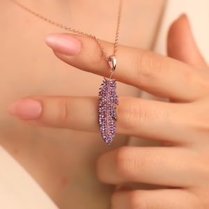 925 Sterling Silber Feder Halskette - Feder Anhänger