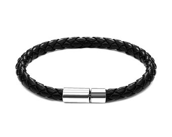 Vegan Classic Braided Leather Bracelet for Men and Women