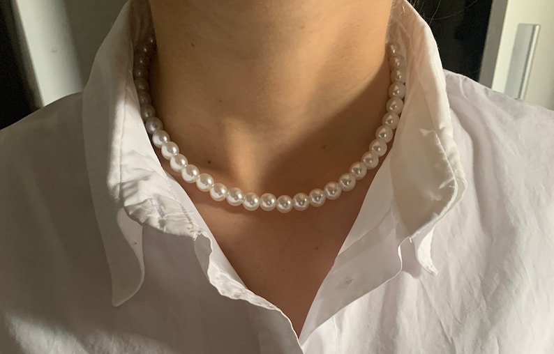 Collier de perles vintage classique pour hommes et femmes en 42 cm Cadeau de Pâques image 1