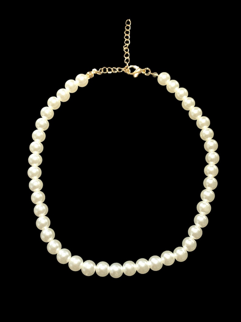Classic vintage pearl necklace for men and women in 42 cm Easter Easter gift image 2