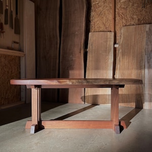 George Nakashima Style (Frenchman Cove ll) Coffee Table with Claro Walnut Slab Top