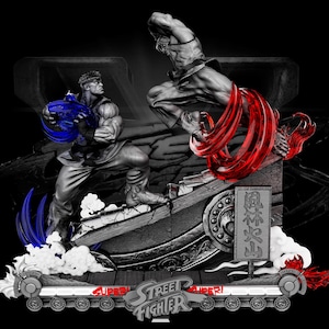 Street Fighter Diorama Ryu Ken Statue Sculpture Bust