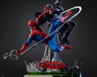 Venom Carnage Spiderman 3d Printed Diorama Statue Model Sculpture