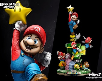 Mario Luigi Diorama, 3D Printed Fan Art Sculpture