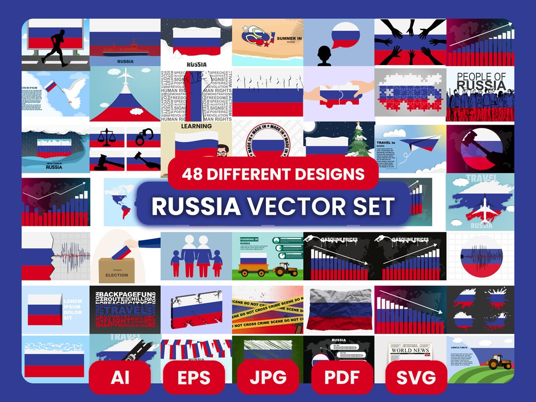 Russians Vector 45 Russia Vector Design Set Printable and Scalable Mega - Etsy