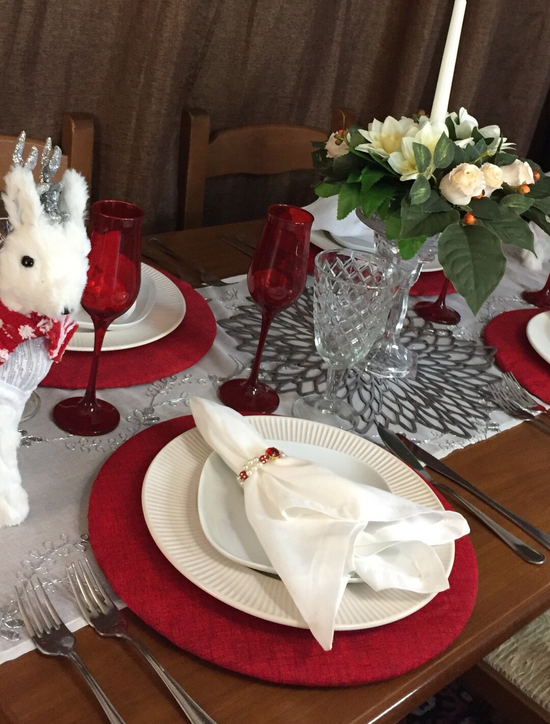 Placemat/underplate in Italian Winery Duplaface Fabric Etsy