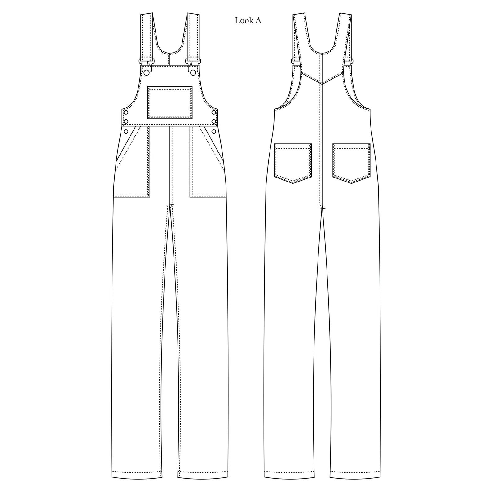 Donna Overall / Dungaree Sizes XS-XL Instant Download A4 PDF Sewing ...