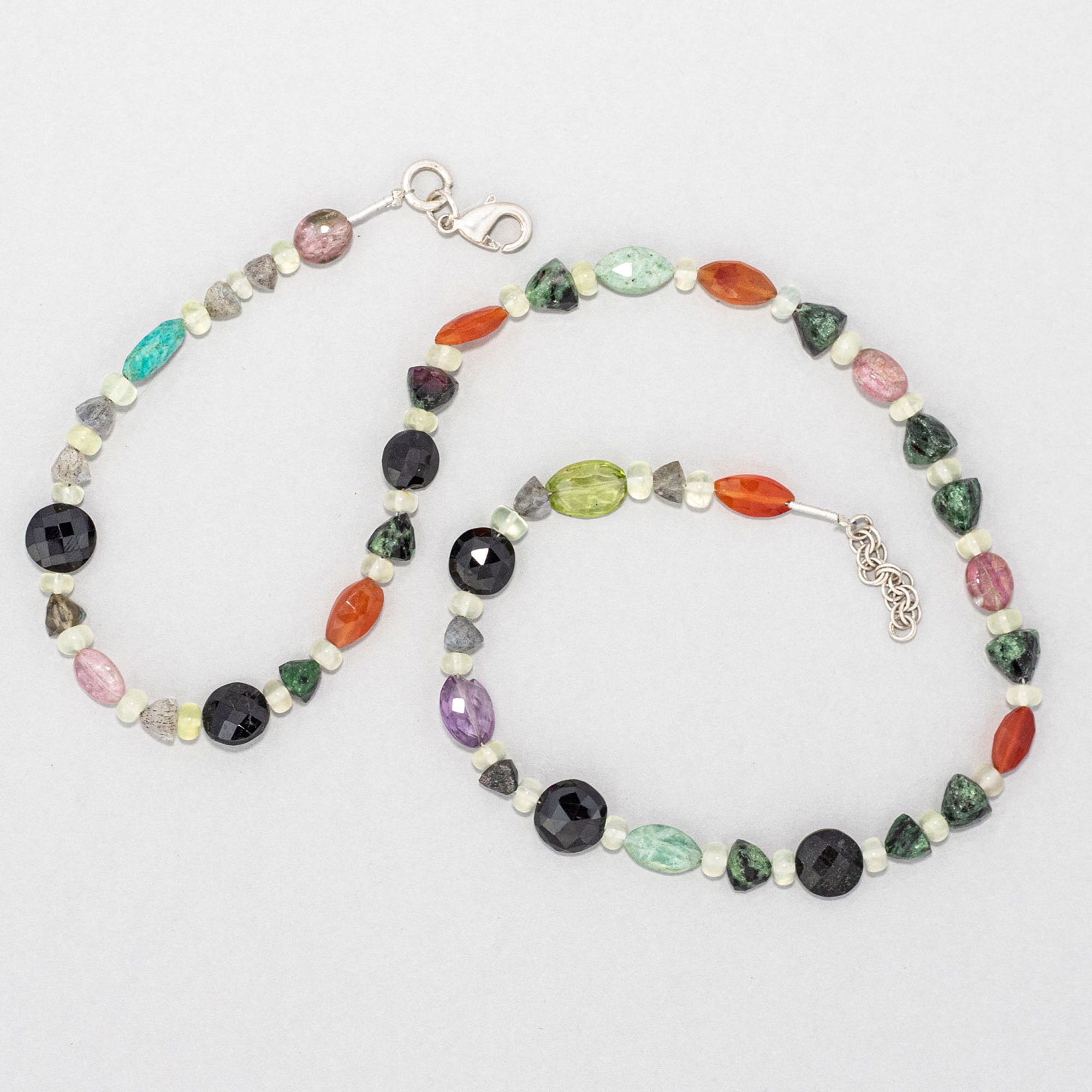Assorted Semi-precious Gemstone Beads Necklace, 42 Cm Length