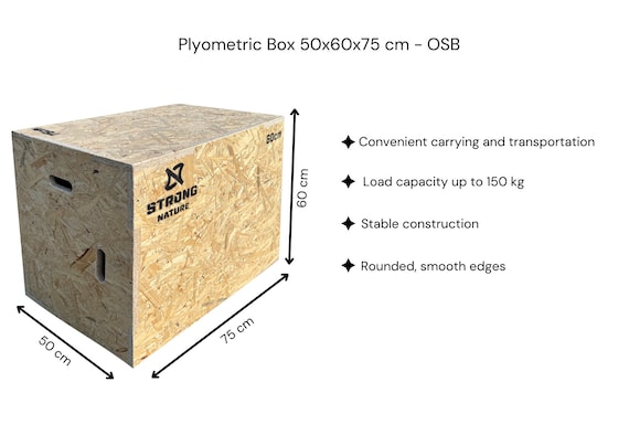 Training Crossfit Jump Box 50x60x75 Cm, Fitness Plyobox Made of