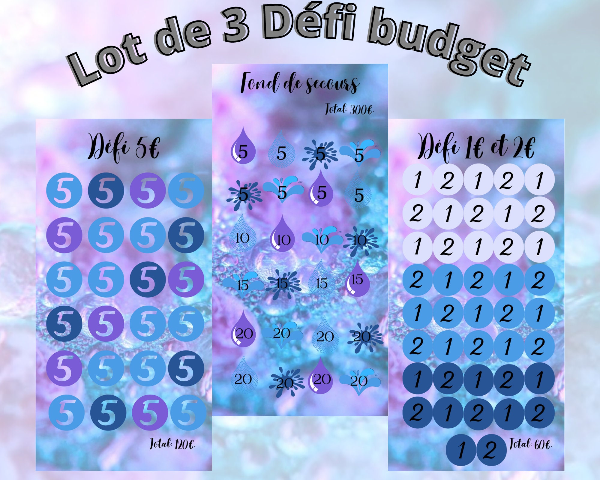 Lot de 3 Trackers Défi et leurs pages de garde - Etsy France
