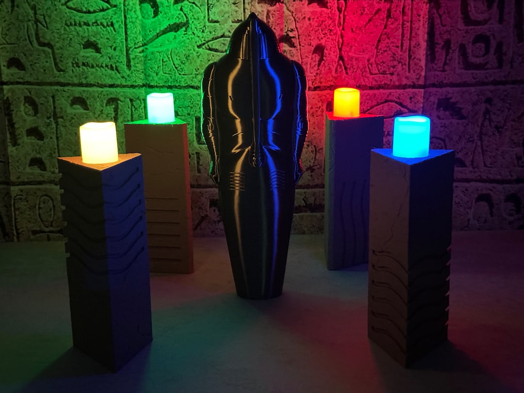 The Fifth / 5th Element Stones & Statue Movie Prop With LED Candle Light and Remote Control Etsy