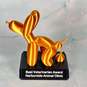 Pooping Balloon Dog Award Personalized Trophy, Sculpture Figurine Statue | The perfect Gift | 3D printed Animal, Dog Lover, funny