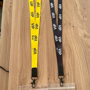 VIP-Kartenhalter Lanyard - Schwarz oder Gelb | Event Personal Ausweishalter