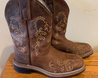 Excellent Condition Smokey Mountain 12R Girls Kids Leather Boots