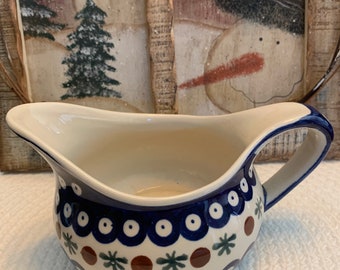 New Boleslawiec Handmade in Poland Dressing/Gravy Boat