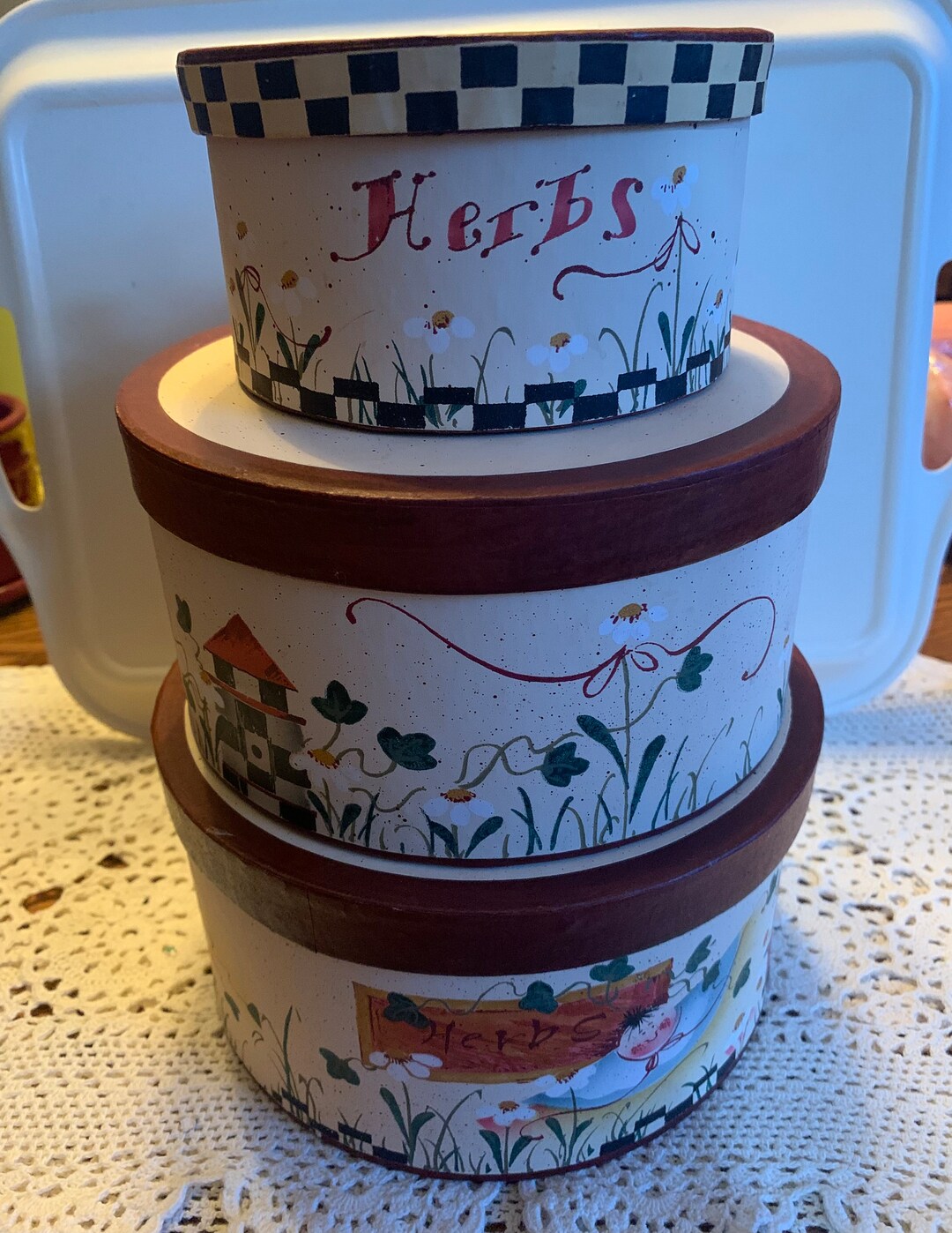 Set of 3 Stackable Round Nesting Boxes Etsy