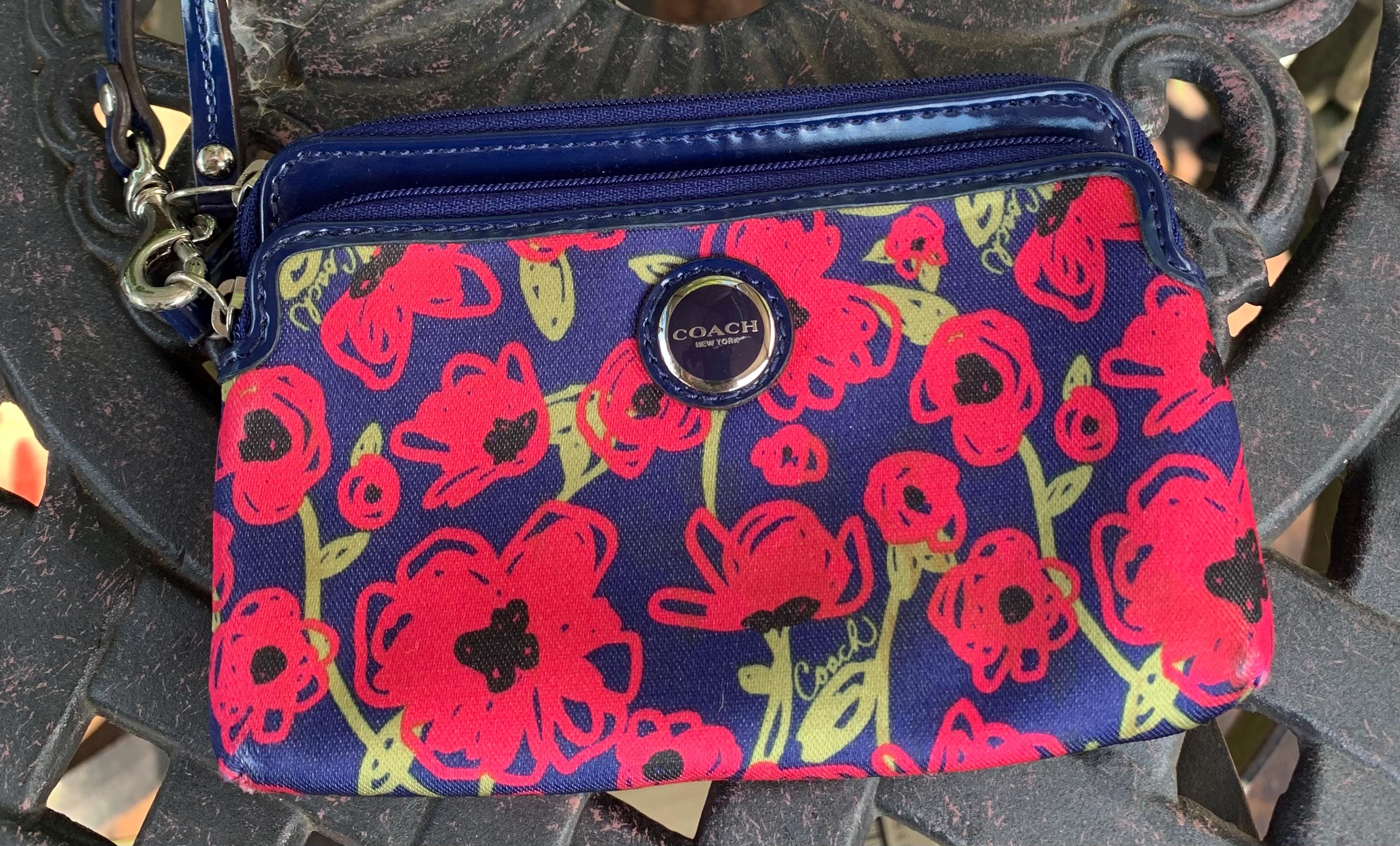 New Like Coach Poppy Flower Wristlet Etsy