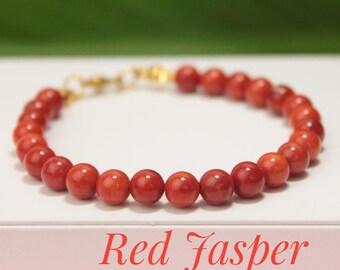Red Jasper Sterling Silver Bracelet: Energy Root Chakra Protection