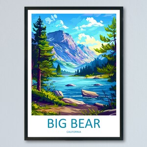 Big Bear Lake Travel Print Wall Art Big Bear Lake Wall Hanging Home Décor Big Bear Lake Gift Art Lovers California Art Lover Gift Lake Art