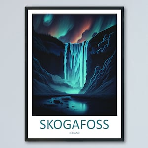 Skogafoss Travel Print Wall Art Skogafoss Wall Hanging Home Décor Skogafoss Gift Art Lovers Iceland Art Lover Gift Skogafoss Wall Décor