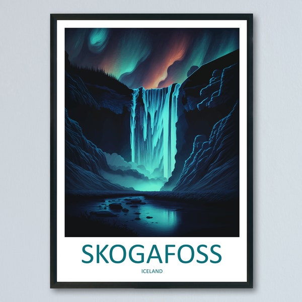 Skogafoss Travel Print Wall Art Skogafoss Wall Hanging Home Décor Skogafoss Gift Art Lovers Iceland Art Lover Gift Skogafoss Wall Décor