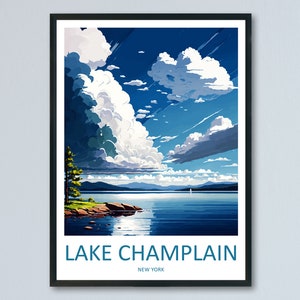 Lake Champlain Travel Print Wall Art Lake Champlain Wall Hanging Home Décor Lake Champlain Gift Art Lovers New York State Art Gift Lover