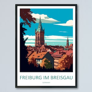 Freiburg Im Breisgau Travel Print Wall Art Freiburg Im Breisgau muur hangend Home decor Freiburg Im Breisgau cadeau kunstliefhebbers Duitsland