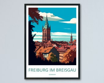 Freiburg Im Breisgau Travel Print Wall Art Freiburg Im Breisgau Wall Hanging Home Décor Freiburg Im Breisgau Gift Art Lovers Germany