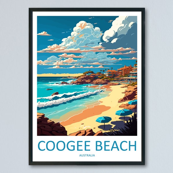 Coogee Beach Travel Print Wall Art Coogee Beach Wall Hanging Home Décor Coogee Beach Gift Art Lovers Wall Art Australia Travel Print