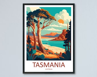 Tasmania Travel Print Wall Art Tasmania Wall Hanging Home Décor Tasmania Gift Art Lovers Wall Art Australia Travel Print Tasmania Art Print