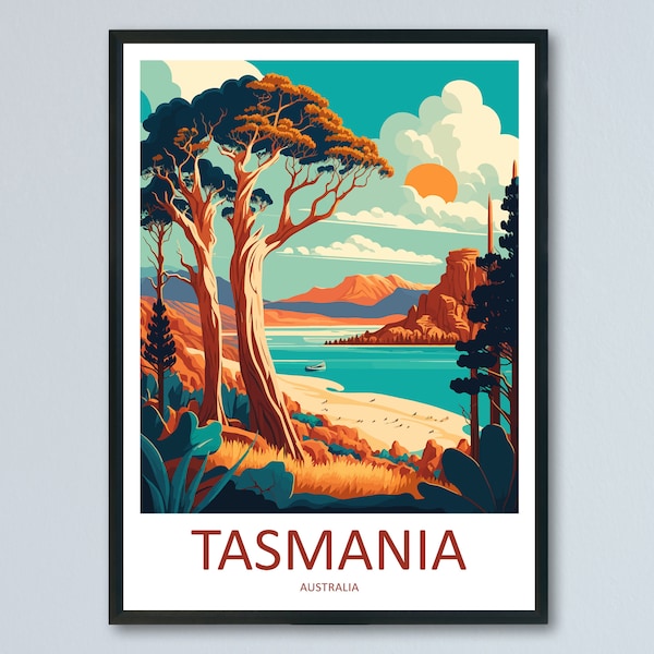 Tasmania Travel Print Wall Art Tasmania Wall Hanging Home Décor Tasmania Gift Art Lovers Wall Art Australia Travel Print Tasmania Art Print