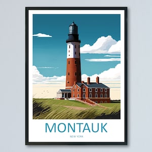Montauk Travel Print Wall Art Montauk Wall Hanging Home Décor Montauk Gift Art Lovers New York State Art Gift Lover Poster