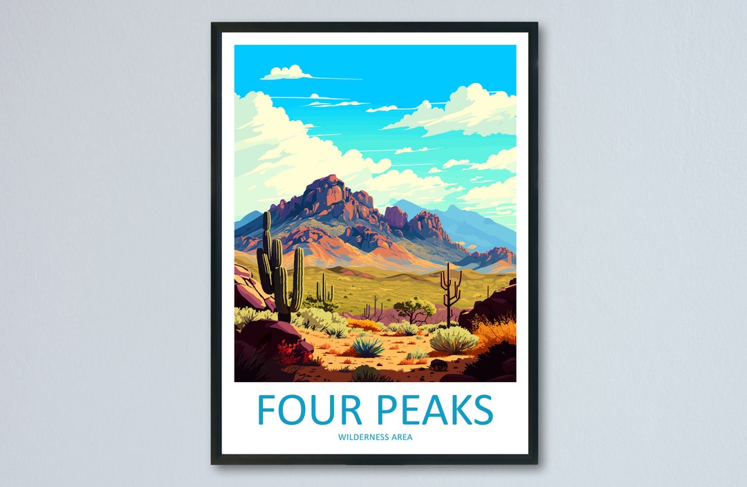Four Peaks Wilderness Area Travel Print Wall Art Four Peaks Wall