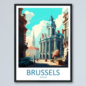 Brussels Travel Print Wall Art Brussels Wall Hanging Home Décor Brussels Gift Art Lovers Belgium Art Lover Gift Brussels Wall Décor