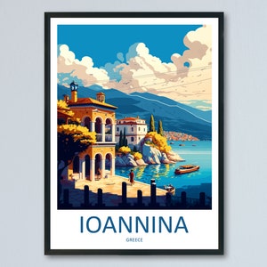 Ioannina Travel Print Wall Art Ioannina Greece Wall Hanging Home Decoration Ioannina Gift Art Lovers Wall Art Print Ioannina Greek Print Art